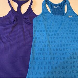 Bundle Under Armour Blue and Purple Tank Tops and two sports bras